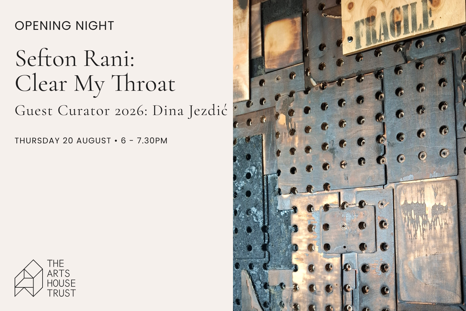 Exhibition Opening | Sefton Rani: Clear My Throat